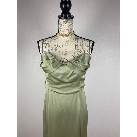 B52 Reformation Hensley Satin Midi Dress Womens 10 Evening Glam Milkmaid Wedding - Picture 6 of 11